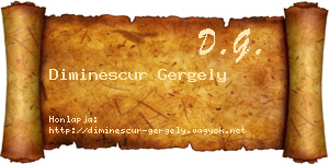 Diminescur Gergely névjegykártya